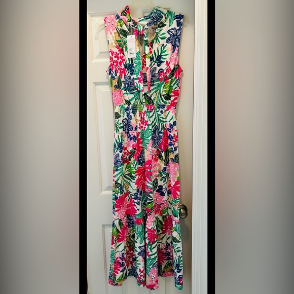 STUNNING NWT LILLY PULITZER MARCELA VIBRANT FLORAL MAXI DRESS, Size Medium - Picture 9 of 16